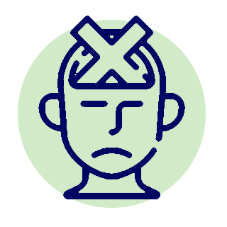 Anxiety, image of a person feeling anxious icon.