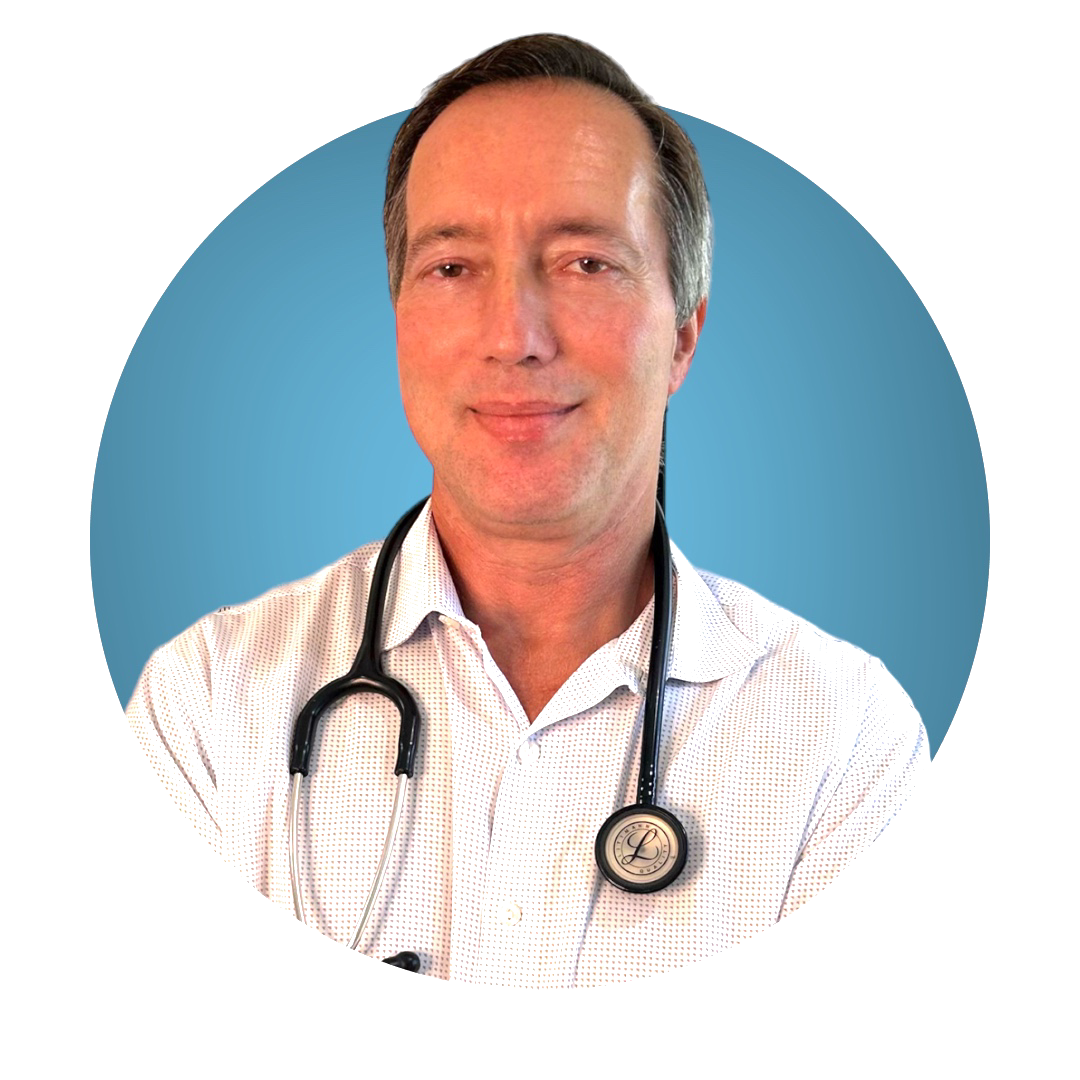 Treating depression, image of Michael Rothman, MD wearing a white button down shirt and a stethoscope around his neck.